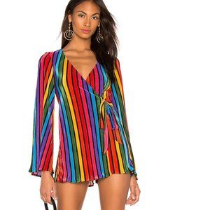 NWOT Show Me Your MuMu Caleb Romper ~ Rainbow Parade Pleat